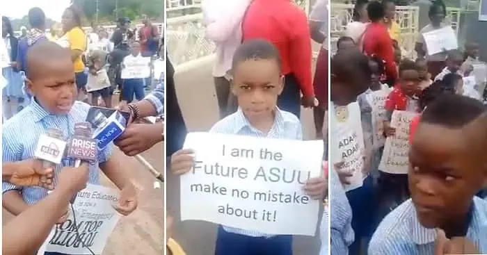 Osun primary school pupils protest ASUU strike